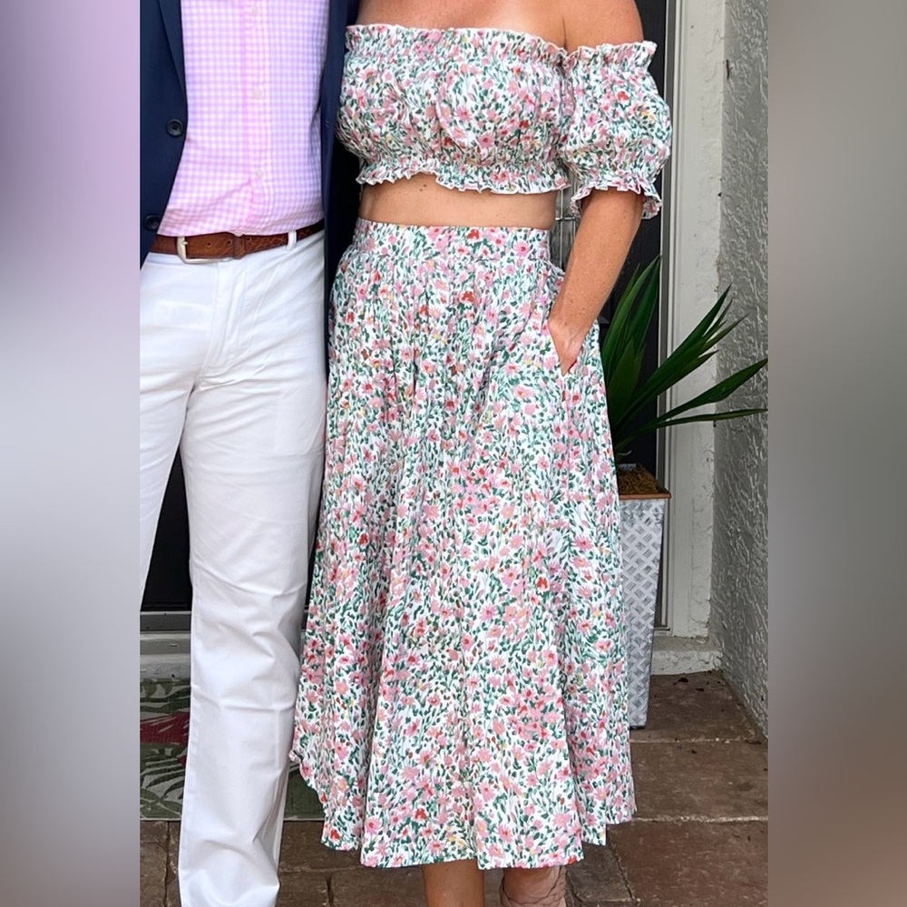 Petal & Pup Floral Ruffle Crop Top and Skirt Set